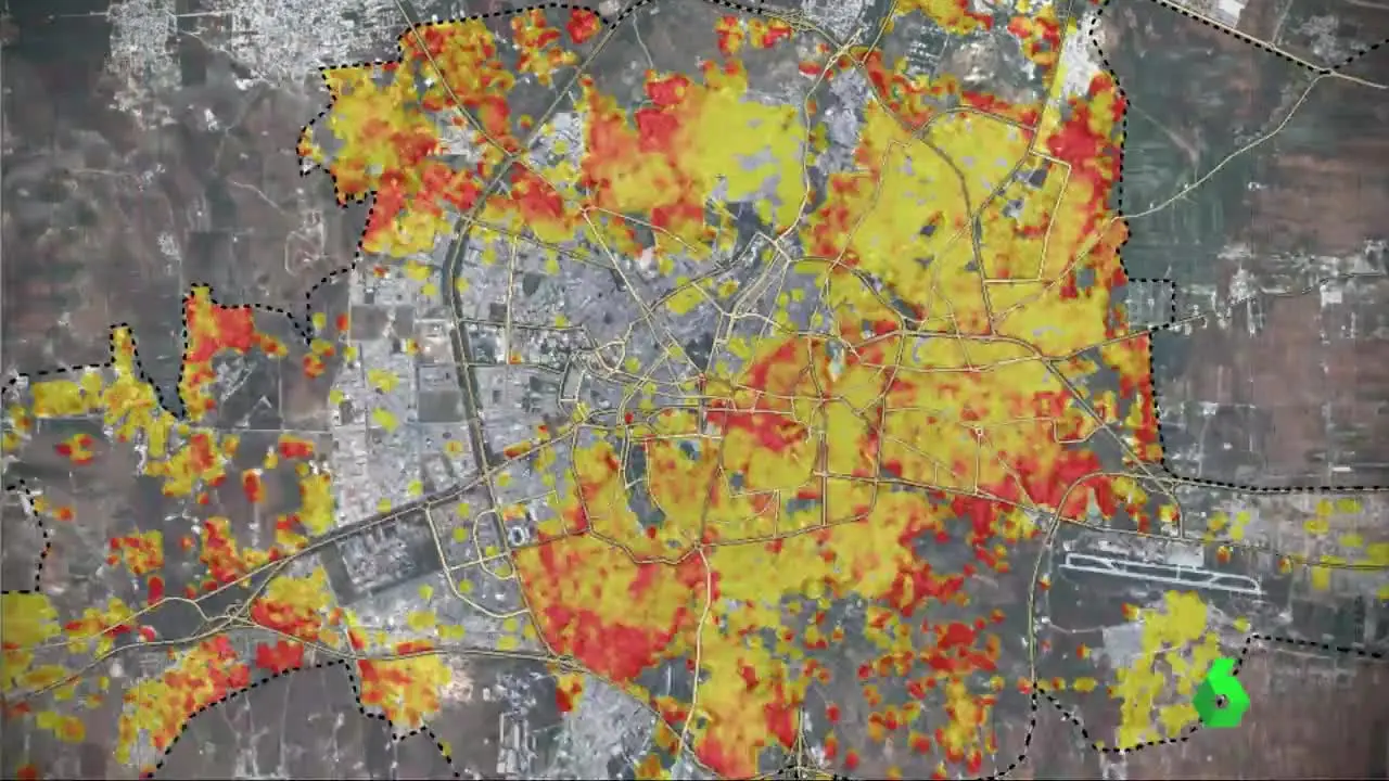 Mapa de las zonas destruidas en Alepo