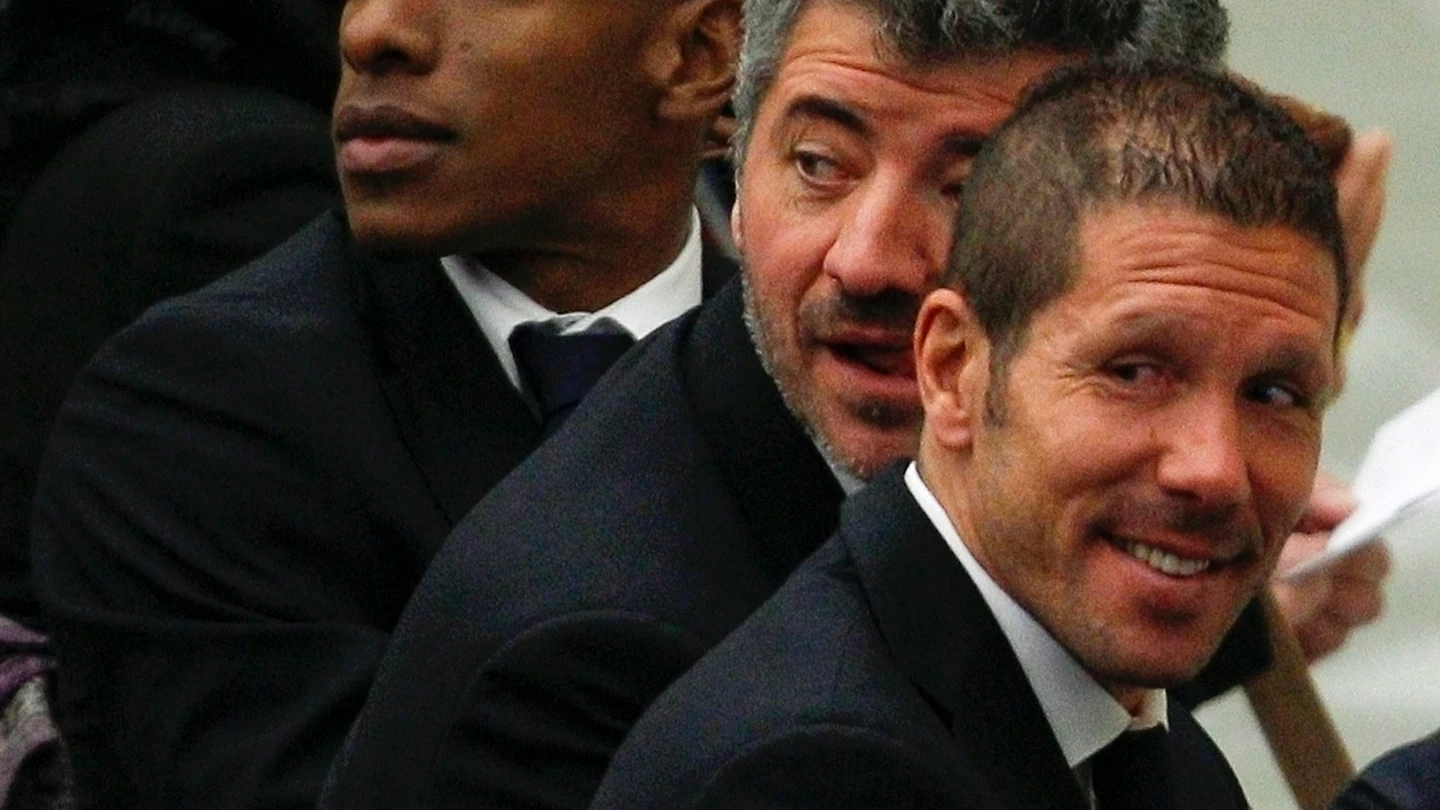 Perea, Gil Marín y Simeone, durante la visita del Papa Benedicto XVI Perea, Gil Marín y Simeone, durante la visita del Papa Benedicto XVI