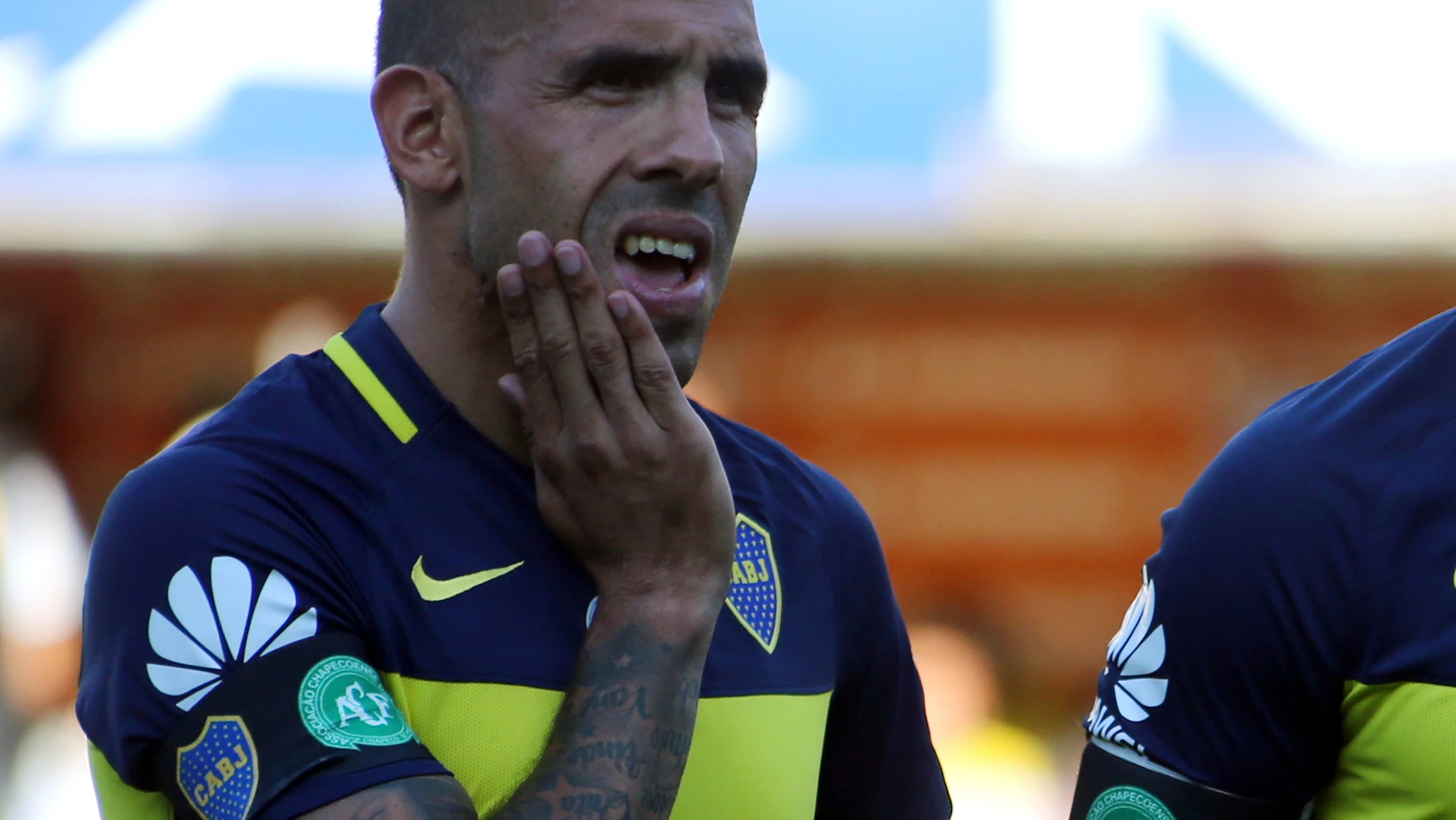 Carlos Tévez, en un partido con Boca Juniors