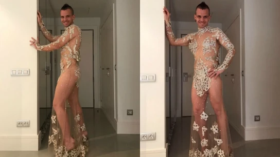 Dabiz Muñoz, con las transparencias de Cristina Pedroche Dabiz Muñoz, con las transparencias de Cristina Pedroche