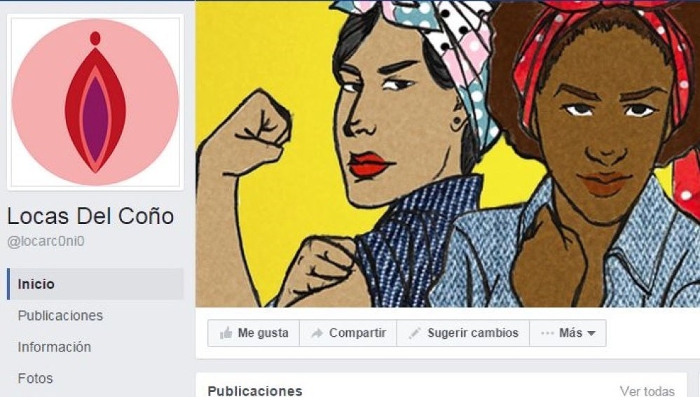 Inicio de la página de Facebook feminista Locas del Coño