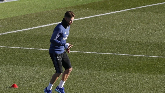 Sergio Ramos, durante un entrenamiento del Real Madrid Sergio Ramos, durante un entrenamiento del Real Madrid