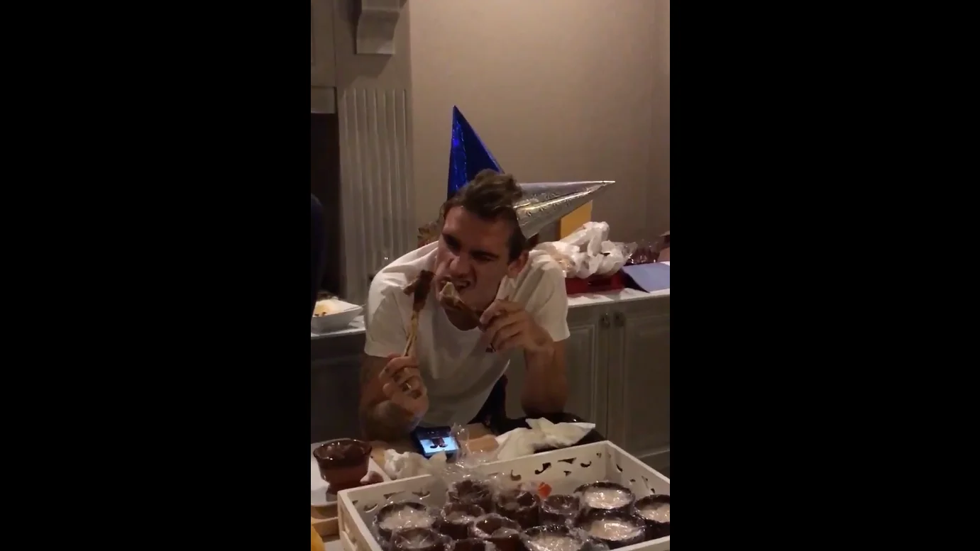 Griezmann, durante el Mannequin Challenge Griezmann, durante el Mannequin Challenge