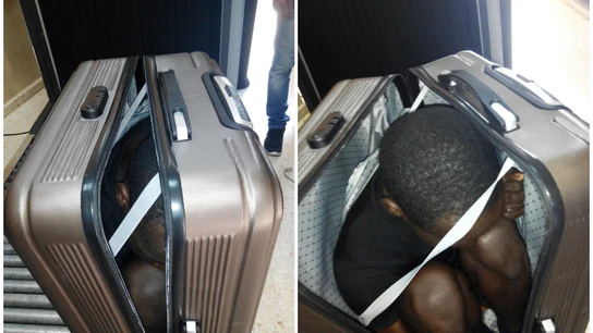 Un joven intentaba cruzar la frontera de Ceuta oculto en una maleta Un joven intentaba cruzar la frontera de Ceuta oculto en una maleta