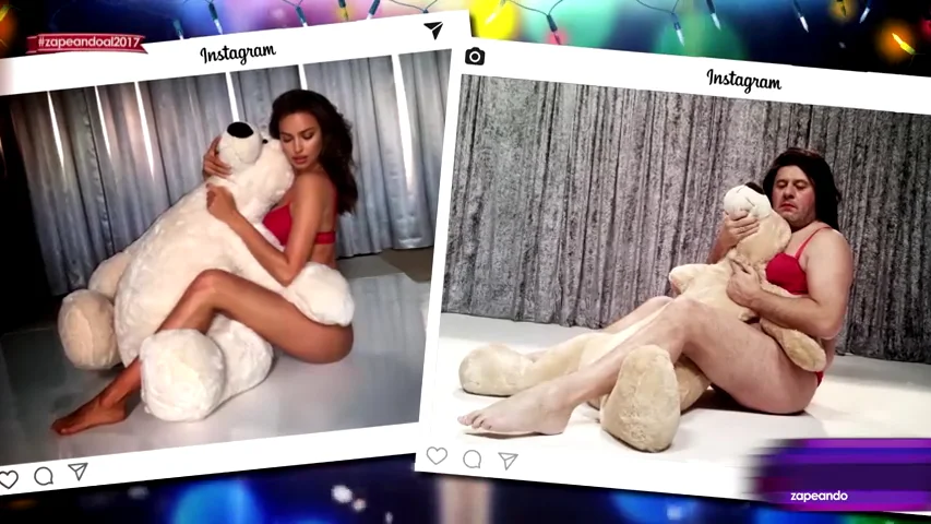 Frame 86.89677 de: Mariah Carey, Cristiano Ronaldo, Irina Shayk... Miki Nadal recrea las fotos más sensuales de Instagram en 2016 con su peculiar estilo