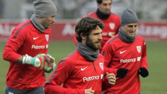 Yeray, durante un entrenamiento con el Athletic Yeray, durante un entrenamiento con el Athletic