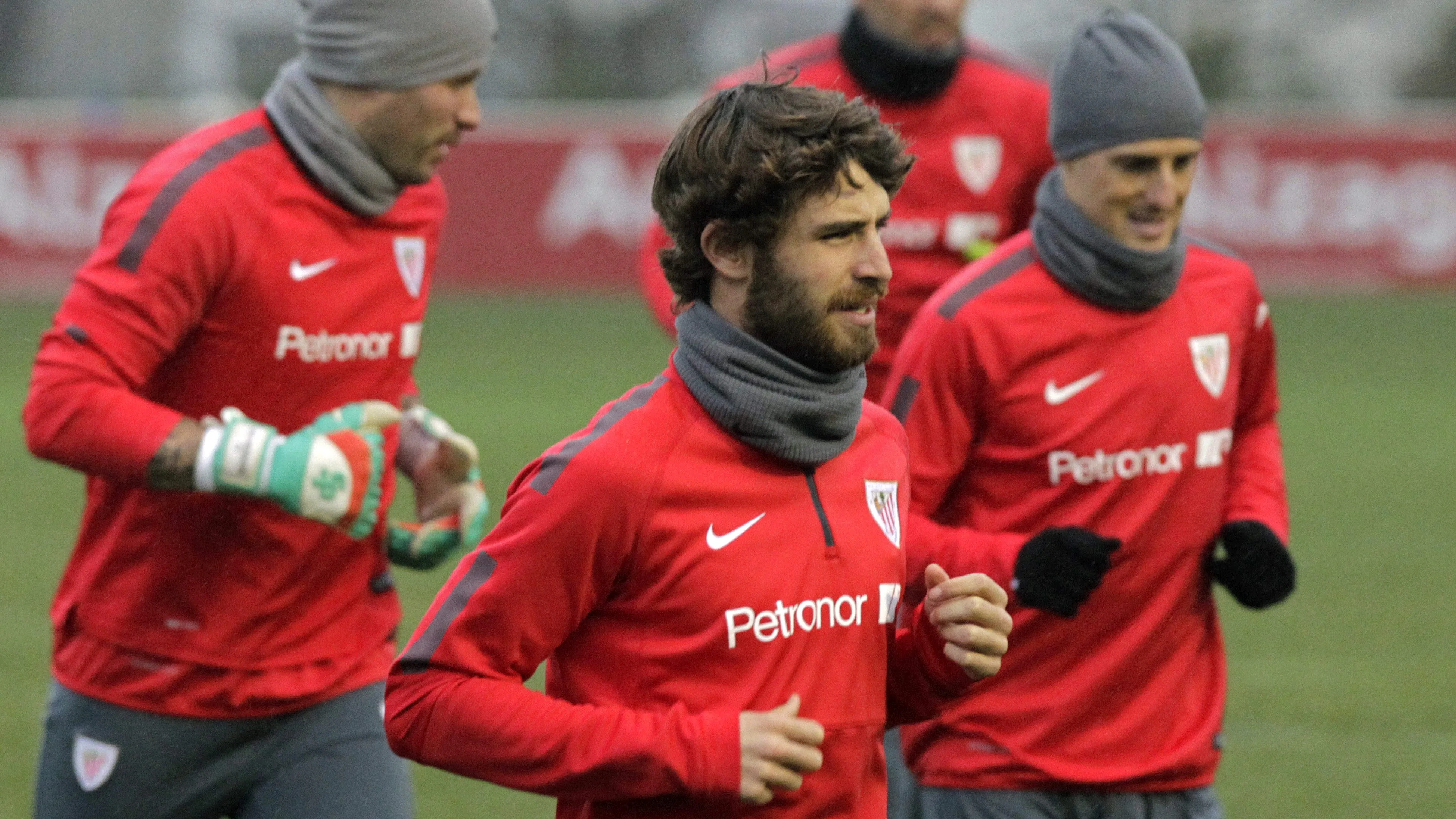 Yeray, durante un entrenamiento con el Athletic