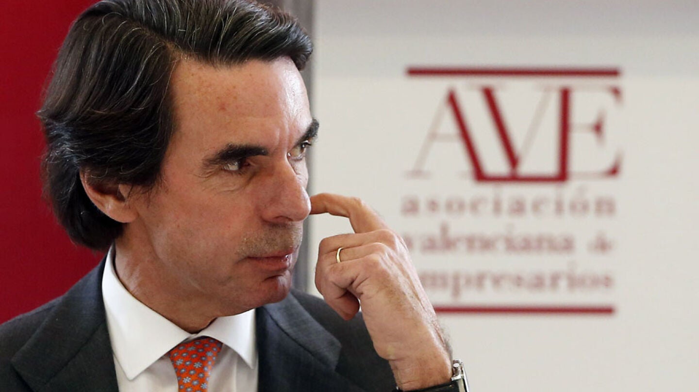 Aznar durante una conferencia