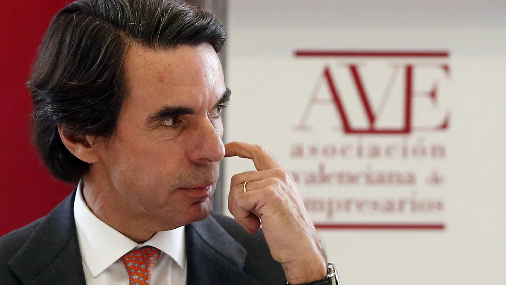 Aznar durante una conferencia