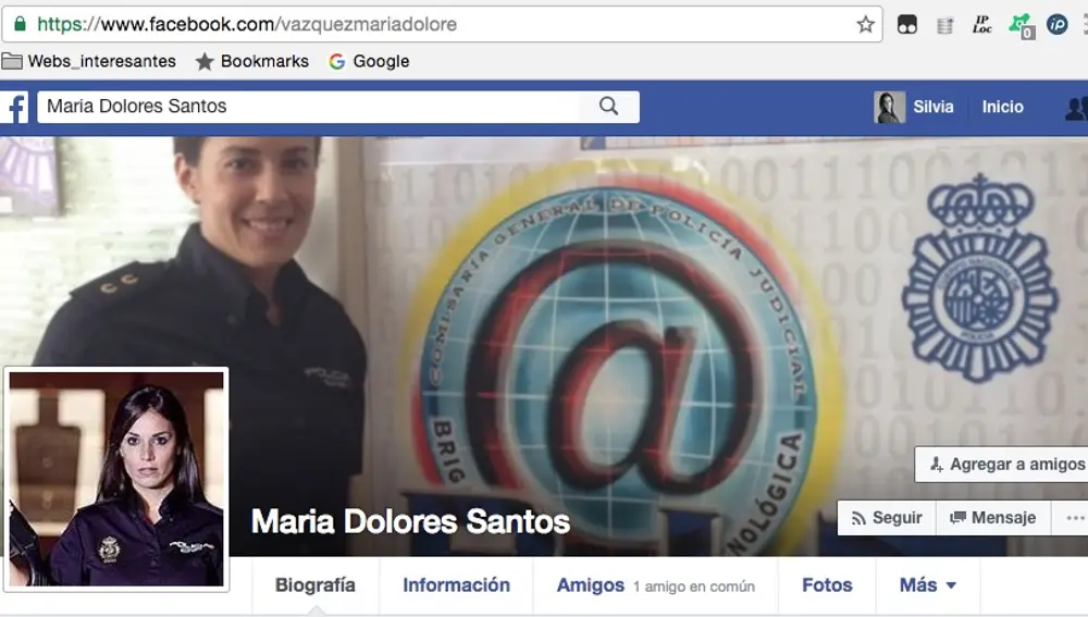 Perfil falso de Facebook www.facebook.com/vazquezmariadolore, vulnerando mis derechos de imagen y poniendo en riesgo mi seguridad personal.