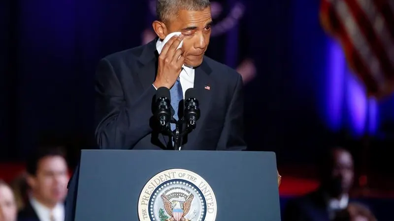 Barack Obama se emociona en su discurso de despedida