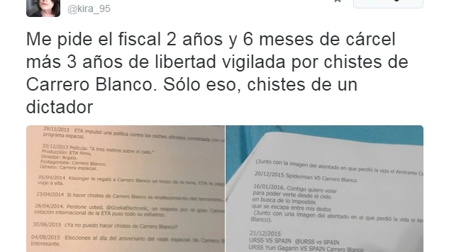Tuit de @kira_95 sobre Carrero Blanco