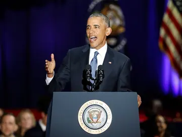 Barack Obama durante su discurso Barack Obama durante su discurso