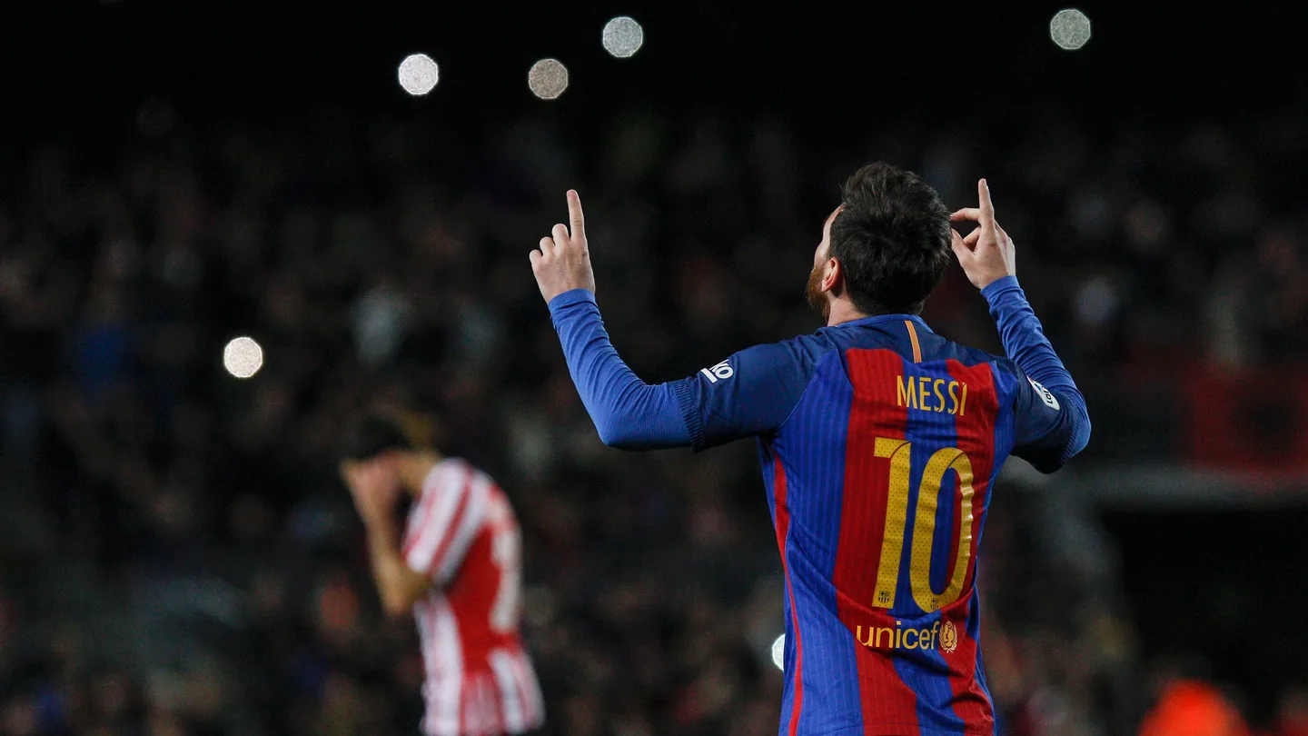 Leo Messi celebra su decisivo gol ante el Athletic Leo Messi celebra su decisivo gol ante el Athletic
