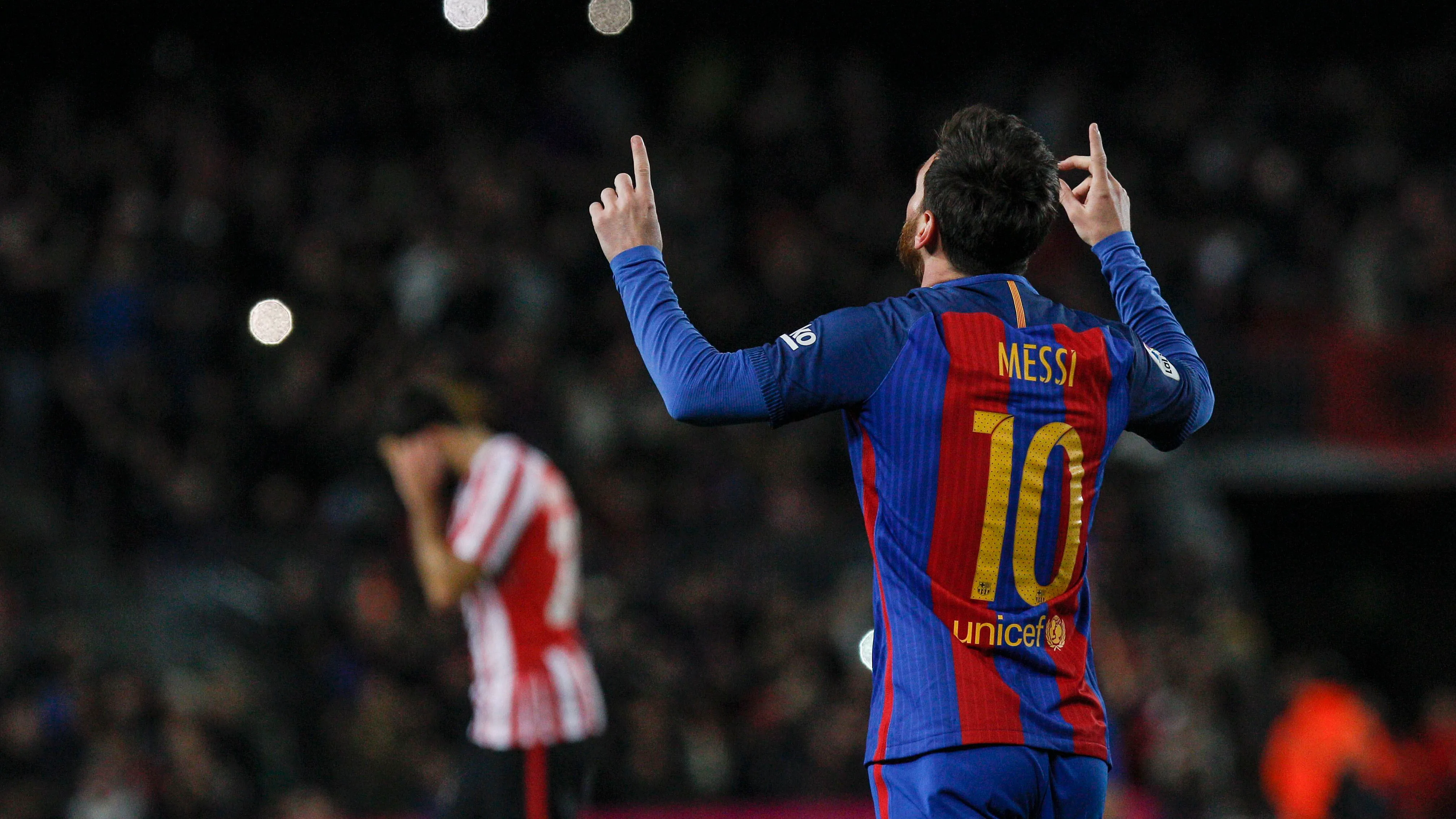 Leo Messi celebra su decisivo gol ante el Athletic Leo Messi celebra su decisivo gol ante el Athletic