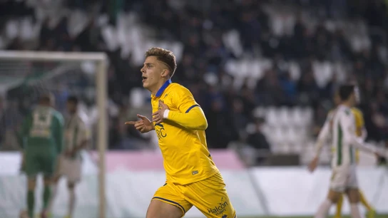 Iván Alejo, jugador del Alcorcón, celebrando un gol Iván Alejo, jugador del Alcorcón, celebrando un gol