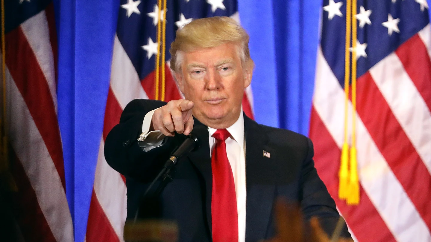Donald Trump, durante su rueda de prensa Donald Trump, durante su rueda de prensa