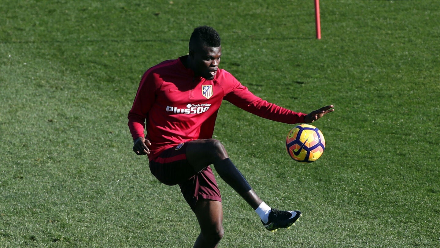 Thomas, durante un entrenamiento con el Atl&eacute;tico de Madrid