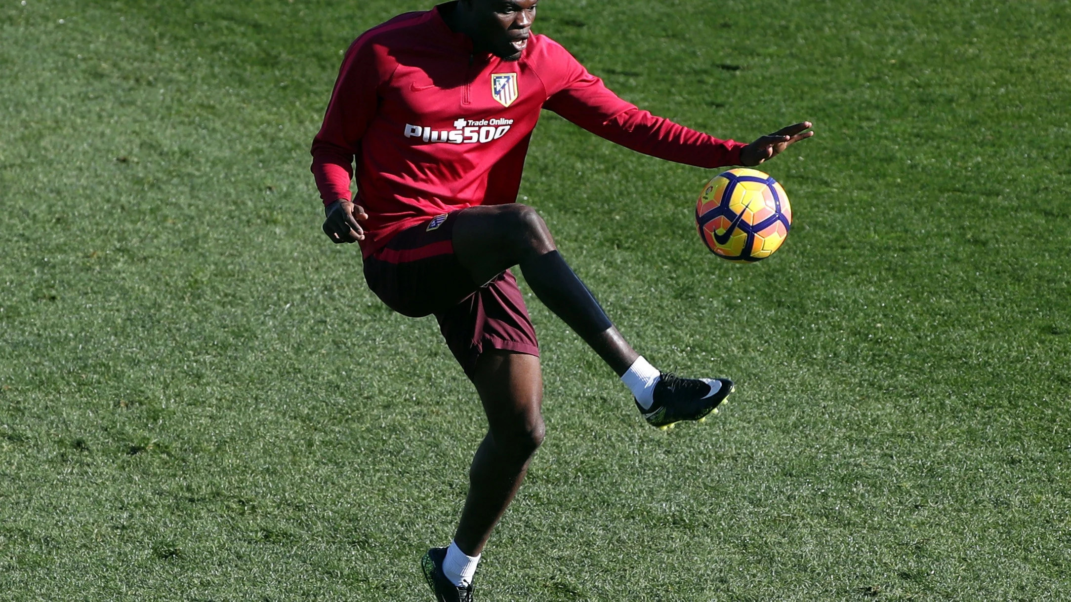 Thomas, durante un entrenamiento con el Atlético de Madrid