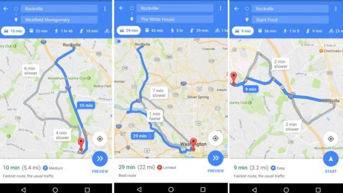 Servicio de parking de Google Maps