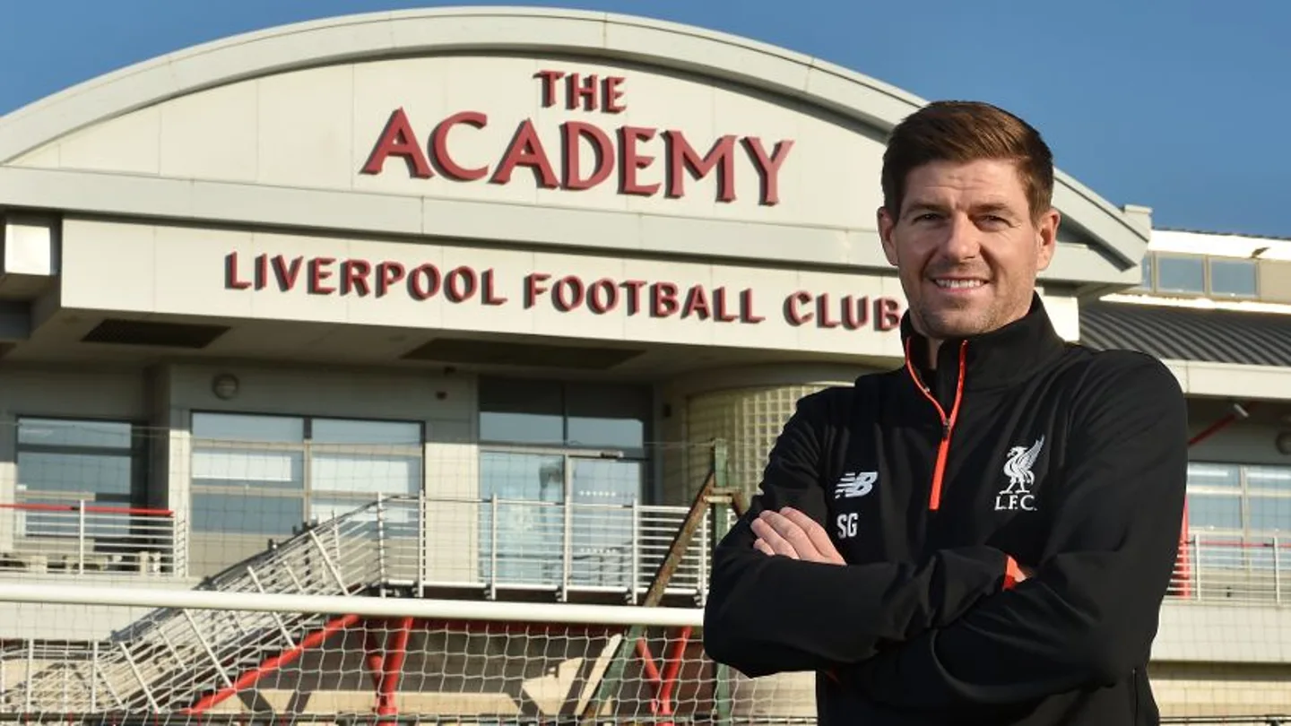 Steven Gerrard en la academia del Liverpool Steven Gerrard en la academia del Liverpool