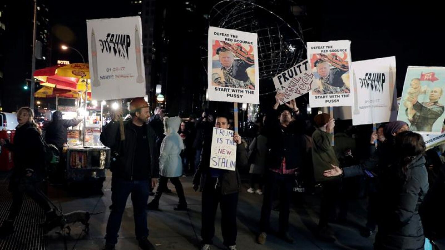 Empiezan las protestas contra la investidura de Donald Trump en Washington