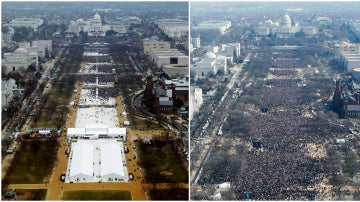 La diferencia en la toma de posesión de Donald Trump y Barack Obama