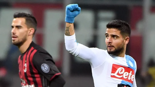 Insigne celebrando su gol frente al Milan Insigne celebrando su gol frente al Milan