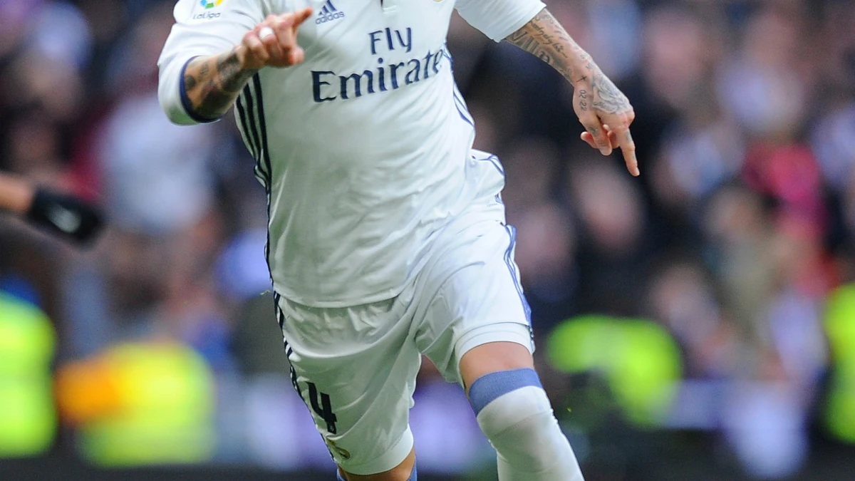 Ramos celebra un gol