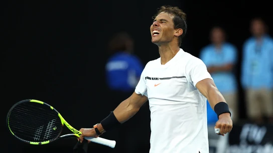 Rafa Nadal celebra su victoria ante Zverev Rafa Nadal celebra su victoria ante Zverev