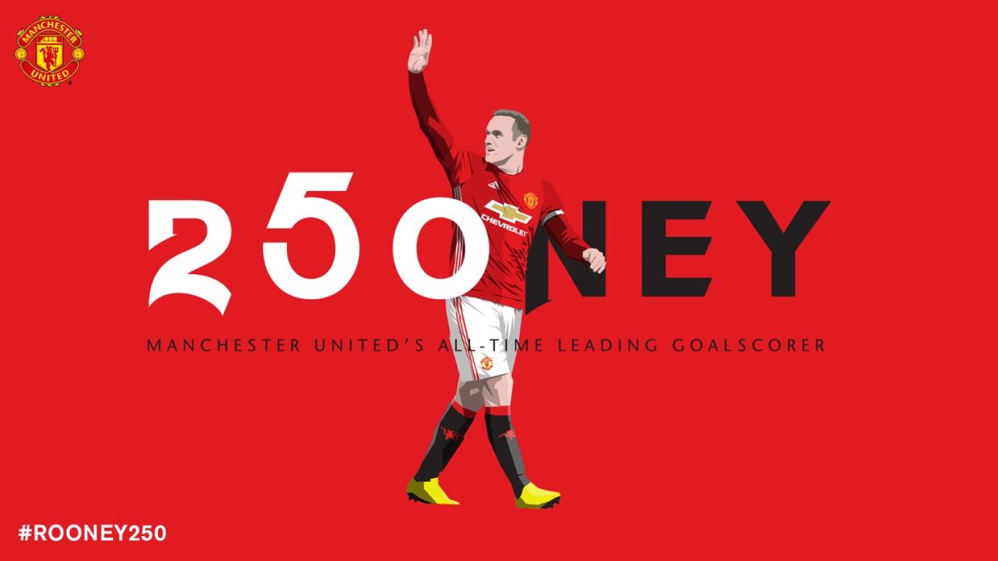 El United celebra el gol 250 de Wayne Rooney