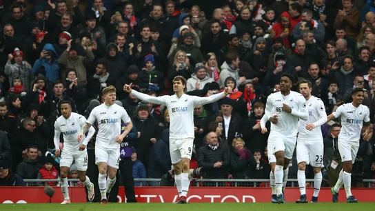Llorente celebra un gol con el Swansea Llorente celebra un gol con el Swansea