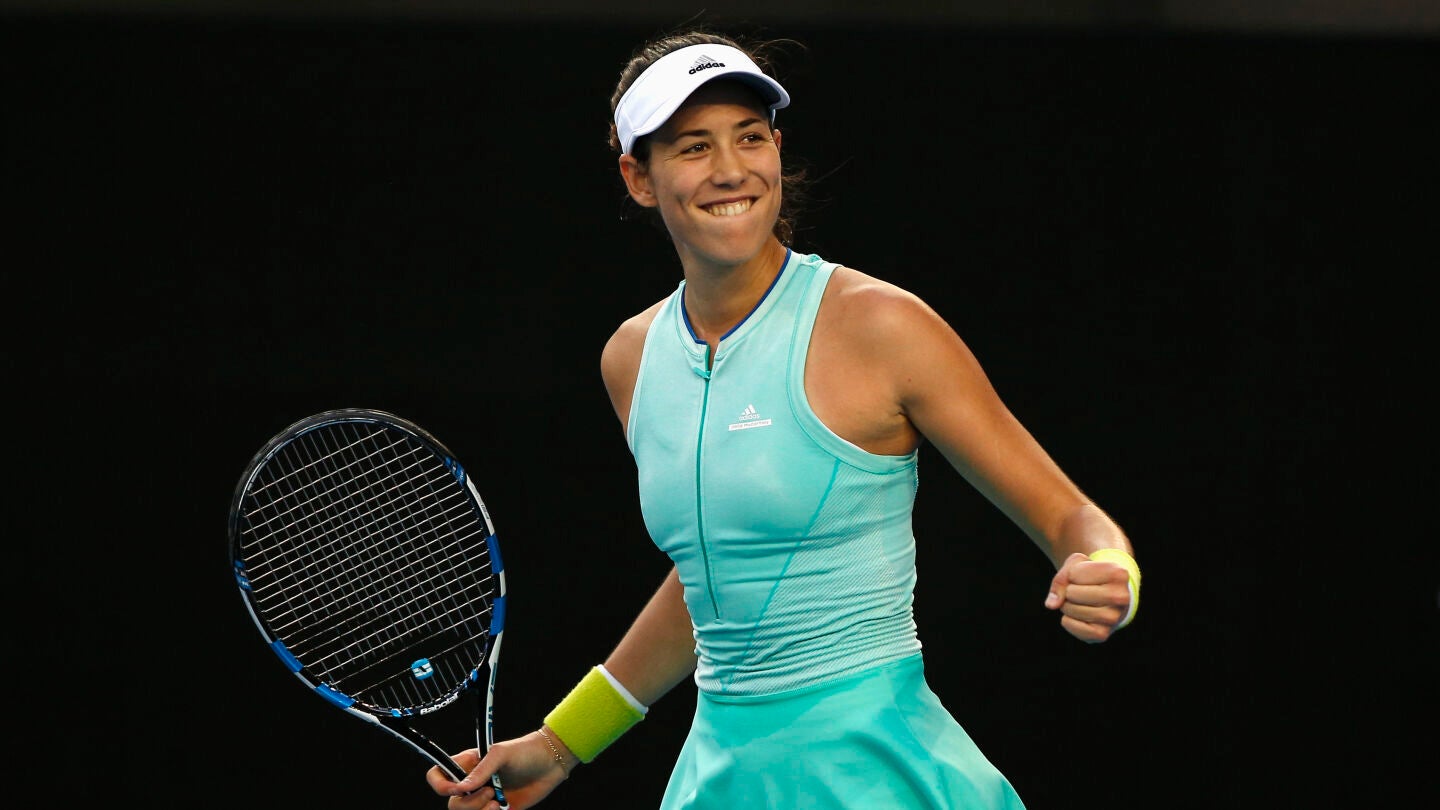 Garbi&ntilde;e Muguruza celebra su victoria en el Open de Australia