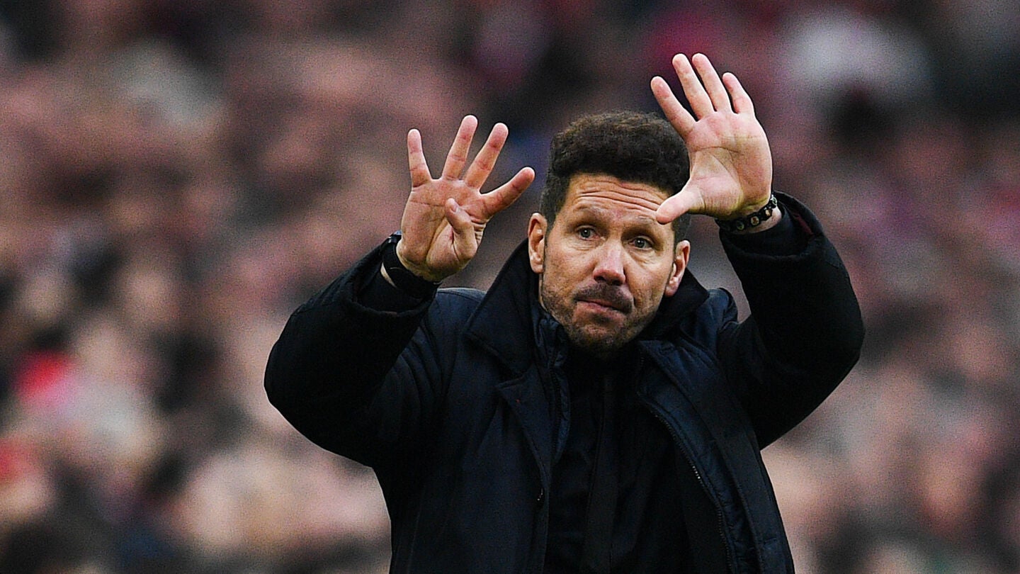 Simeone durante el partido frente al Athletic