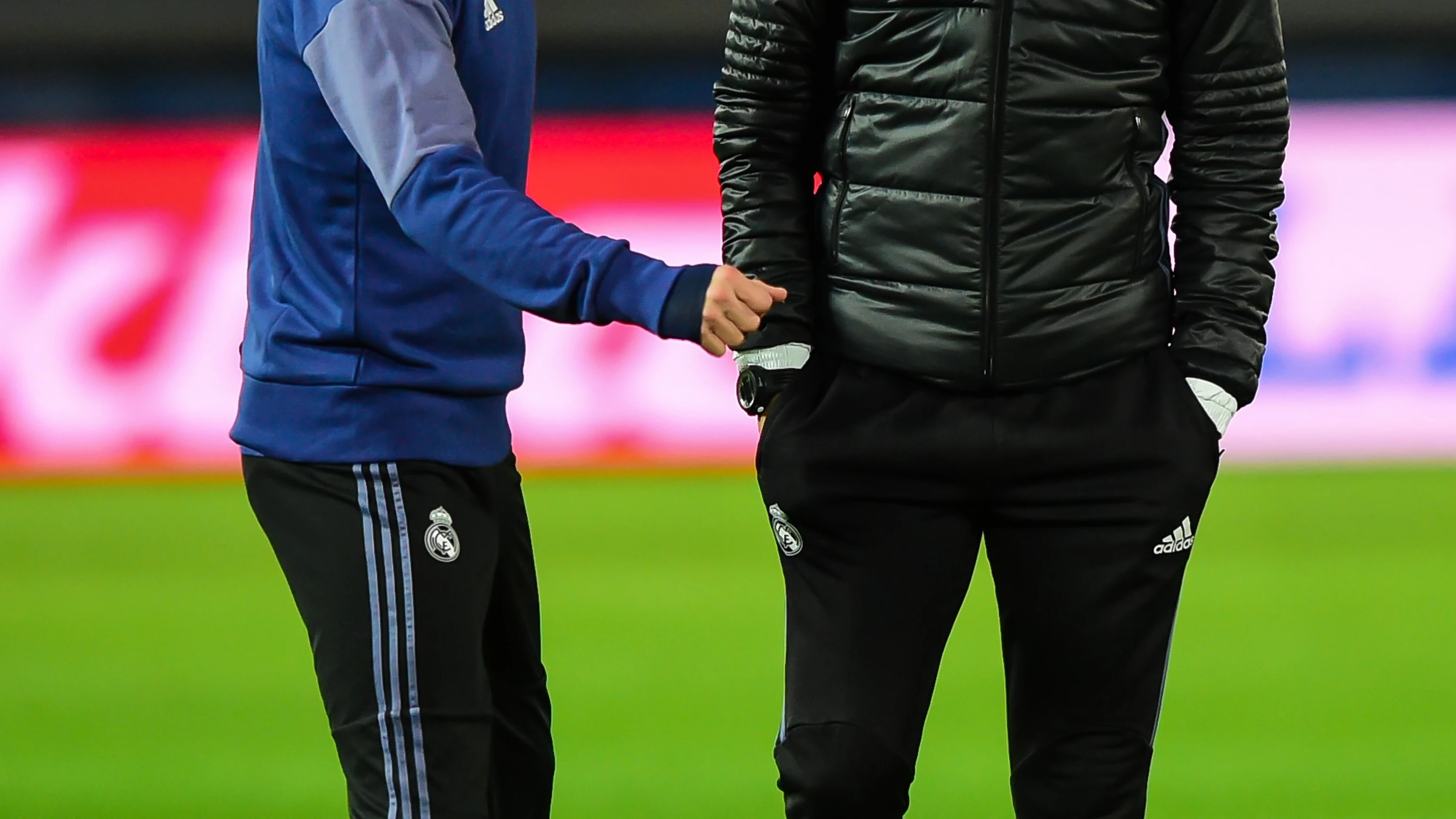 Sergio Ramos y Zinedine Zidane, durante un entrenamiento