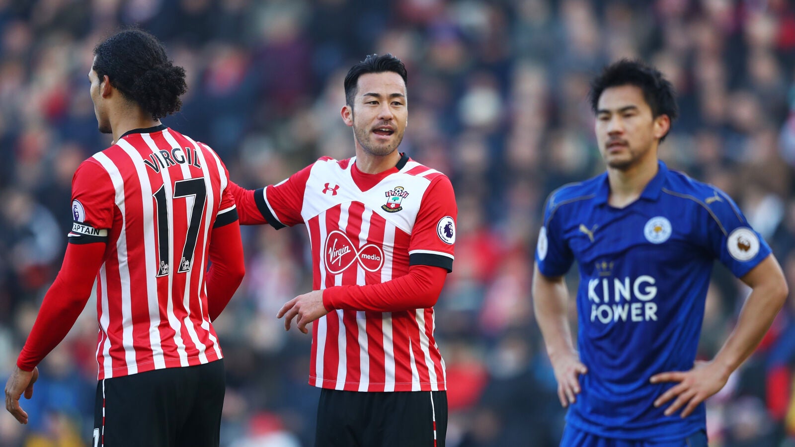 El Southhampton celebrando uno de sus goles frente al Leicester