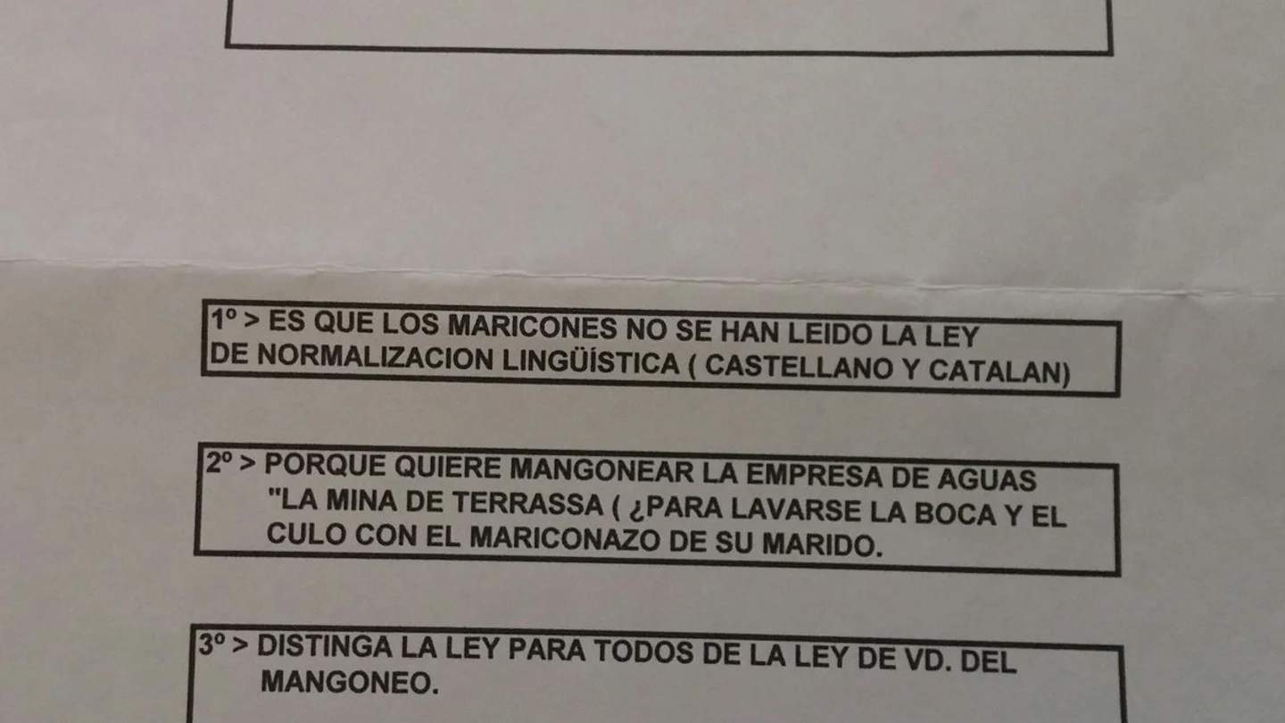 Insultos homófobos al alcalde de Terrassa Insultos homófobos al alcalde de Terrassa