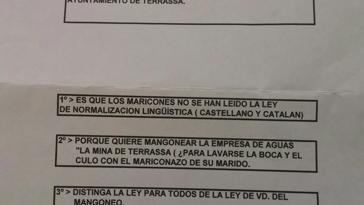 Insultos homófobos al alcalde de Terrassa