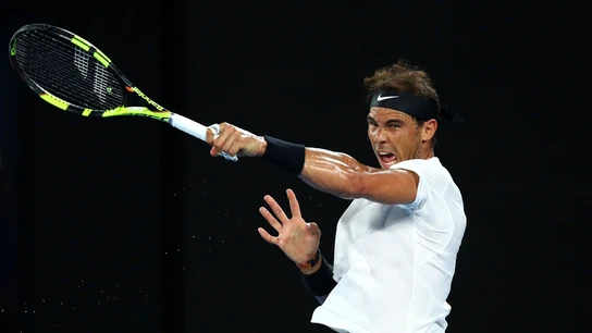 Nadal, en el partido contra Monfils Nadal, en el partido contra Monfils