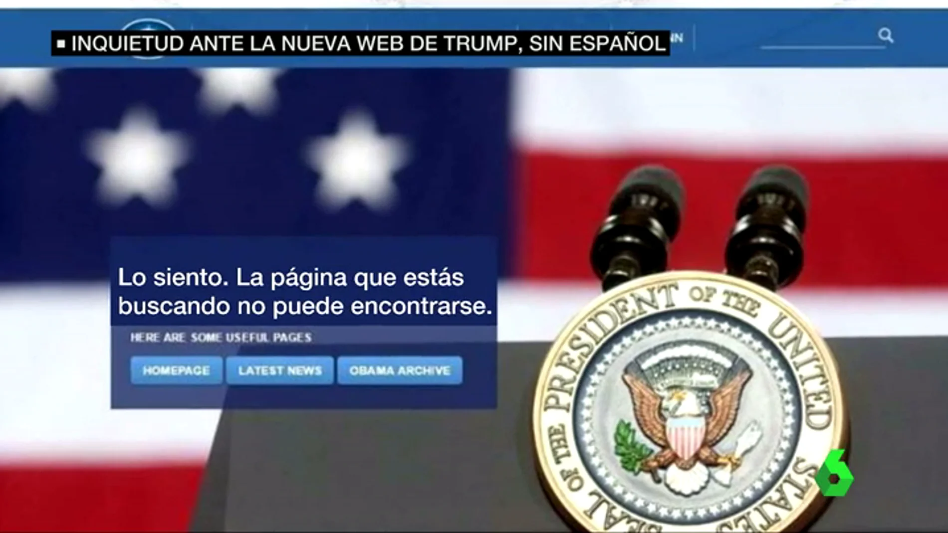 Frame 9.702261 de: La Casa Blanca de Donald Trump elimina la versión en español de su página web