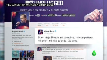 Frame 26.273585 de: La emotiva despedida de Miguel Bosé a Bimba: "Buen viaje Bimba. Guíame"