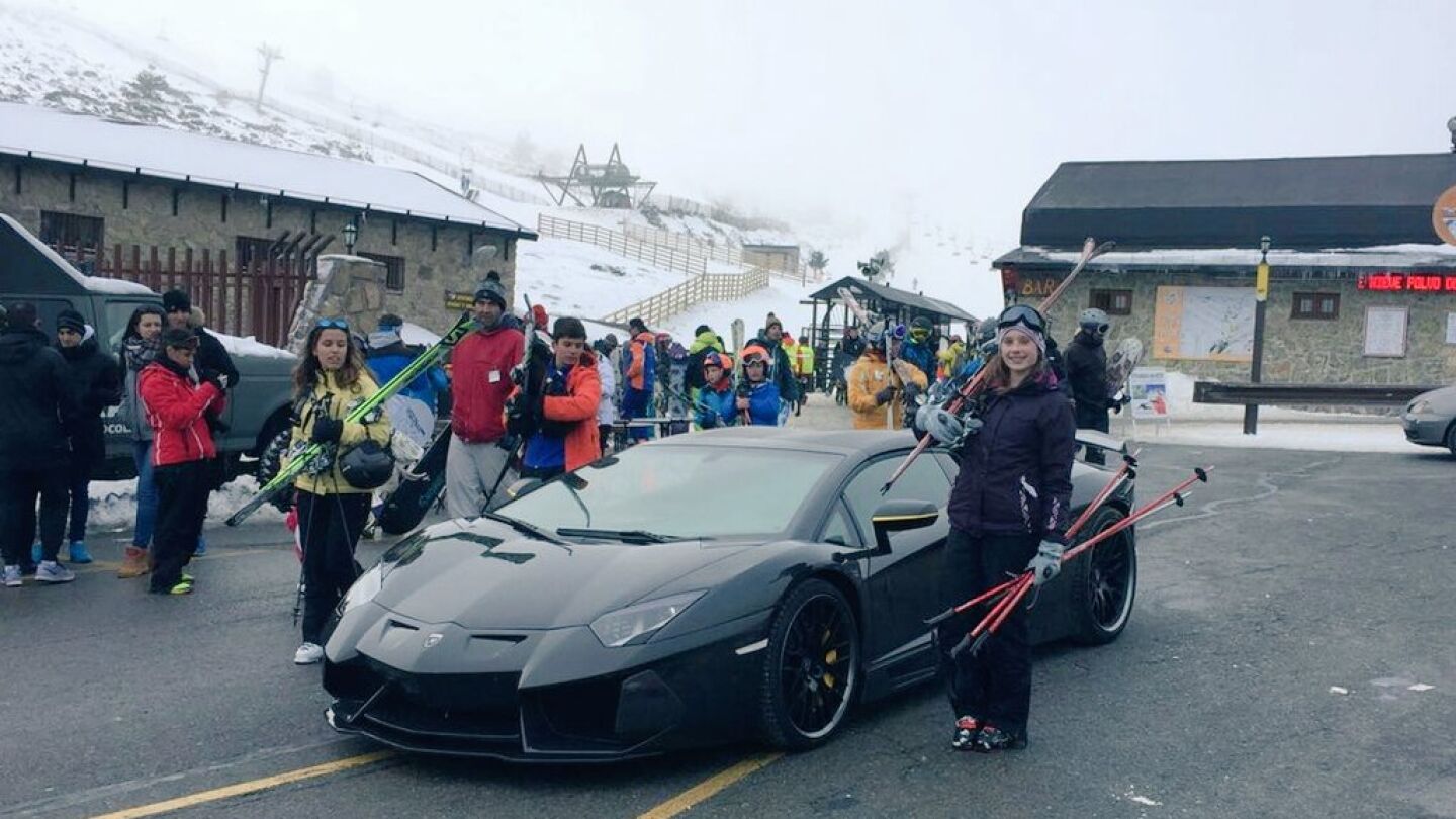 El Lamborghini Aventador en Navacerrada
