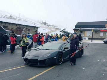 El Lamborghini Aventador en Navacerrada El Lamborghini Aventador en Navacerrada