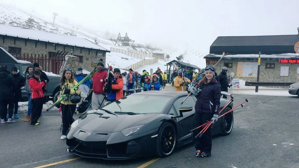 El Lamborghini Aventador en Navacerrada