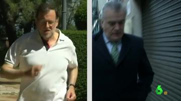 Bárcenas y Rajoy corriendo