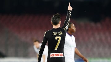 José Callejón celebra su gol en la Copa Italia