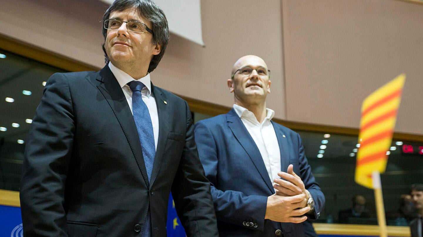 Carles Puigdemont y Ra&uuml;l Romeva