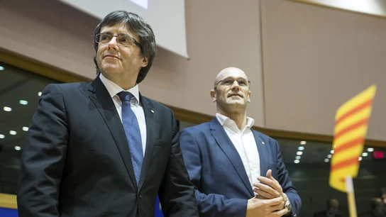 Puigdemont con Raül Romeva Puigdemont con Raül Romeva