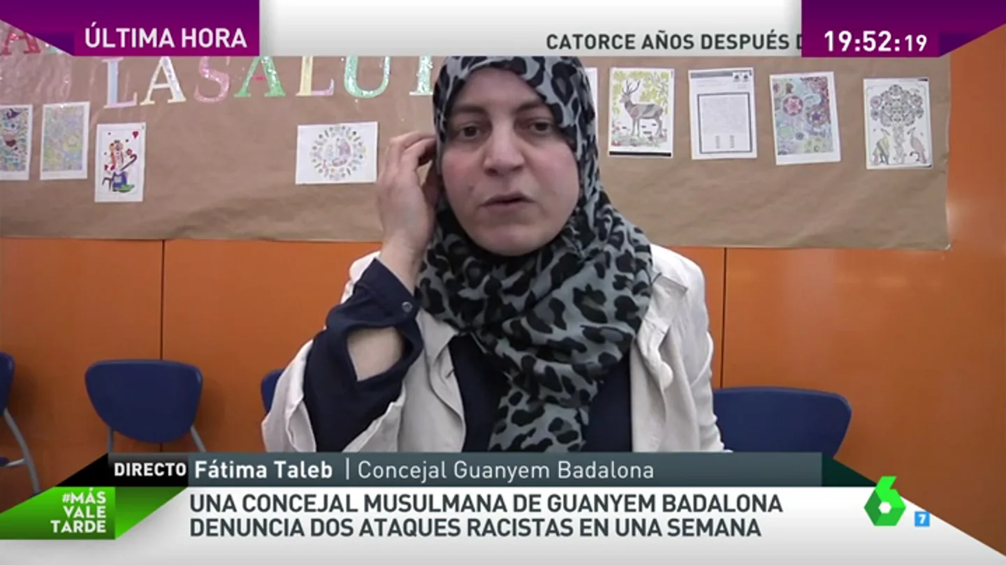 Frame 119.752881 de: Fátima Taleb, concejal víctima de ataques racistas: "Los hago público porque muchos otros también los sufren" Frame 119.752881 de: Fátima Taleb, concejal víctima de ataques racistas: "Los hago público porque muchos otros también los sufren"