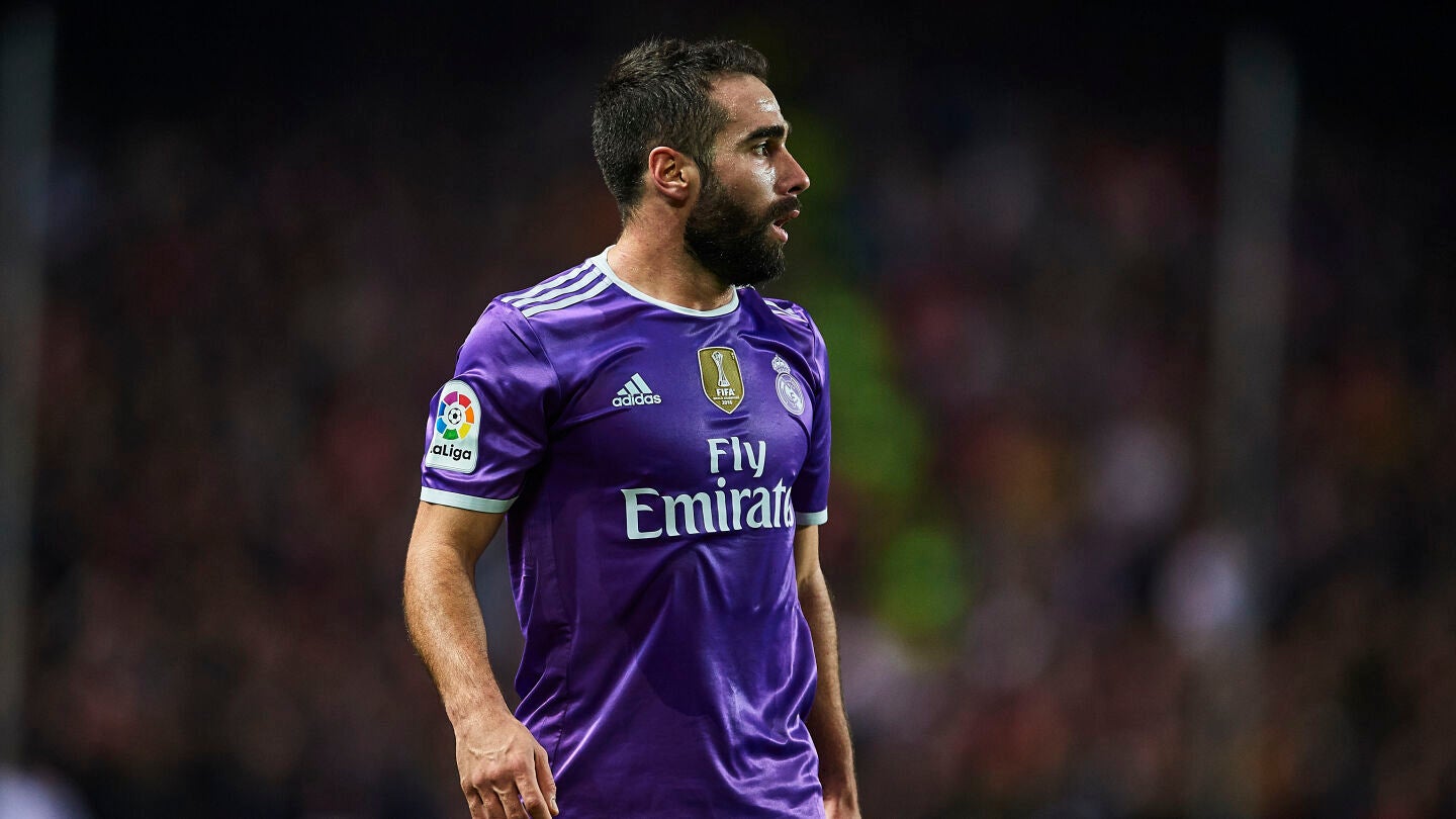 Carvajal en un partido con el Real Madrid